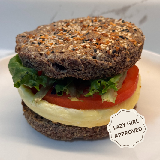 Lazy Girl Cooking 5 minute breakfast sandwich gluten free dairy free recipe Neena Brostowski