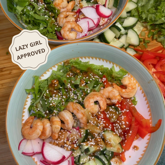 Lazy Girl Cooking Satay Shrimp Noodles Recipe Neena Brostowski